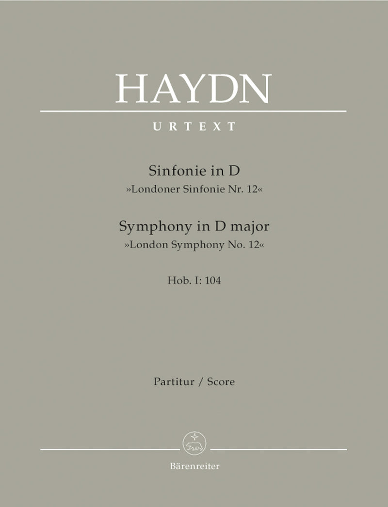 Symphony D major Hob.I :104 "London Symphony No. 12" [score]