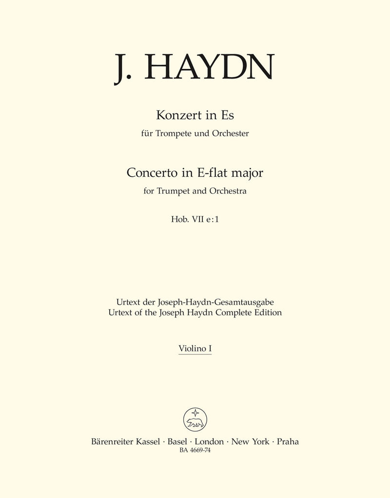 Concerto for Trumpet and Orchestra E-flat major Hob.VIIe:1 [violin 1 part]