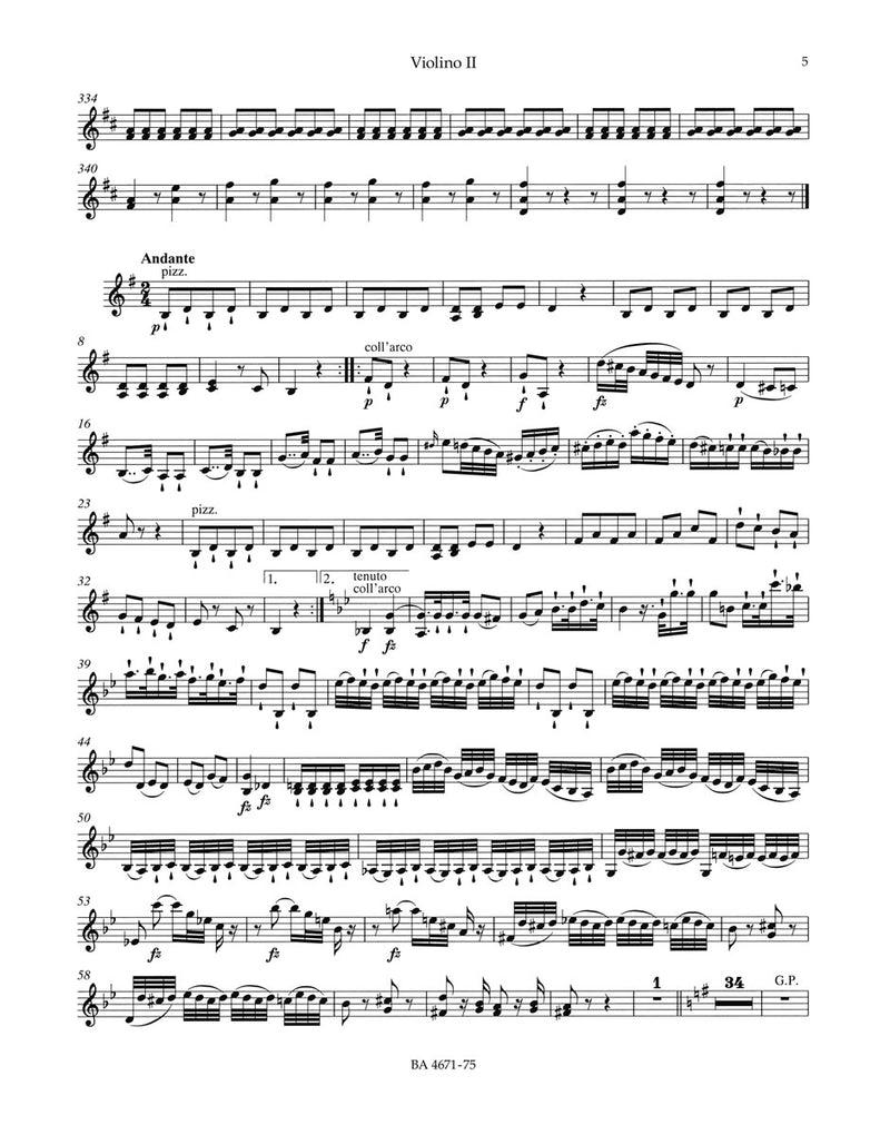 London Symphony Nr. 8 D major Hob.I:101 "The Clock" [violin 2 part]