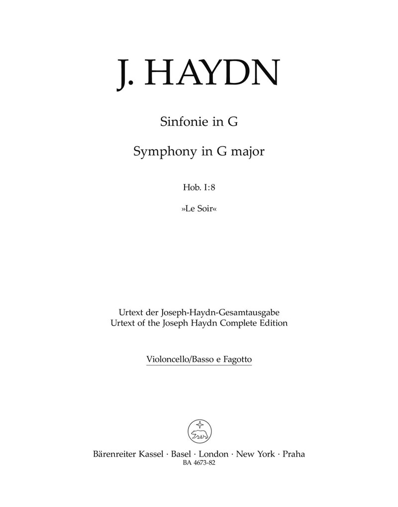 Symphony Nr. 8 G major Hob.I:8 "Le Soir" [cello/double bass/bassoon part]
