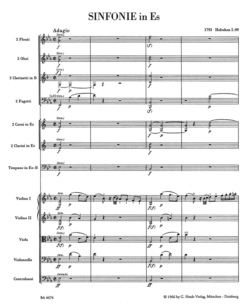 Londoner Symphony Nr. 7 E-flat major Hob.I:99 [score]