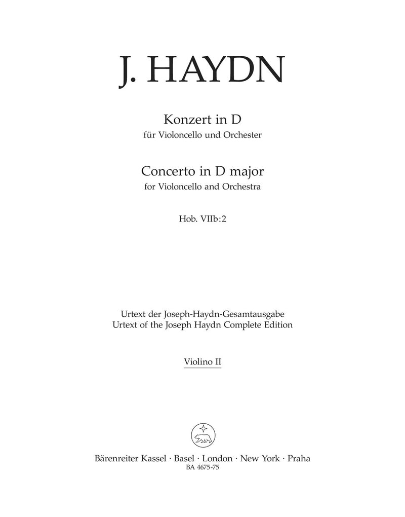 Concerto for Violoncello and Orchestra D major Hob. VIIb:2 [violin 2 part]