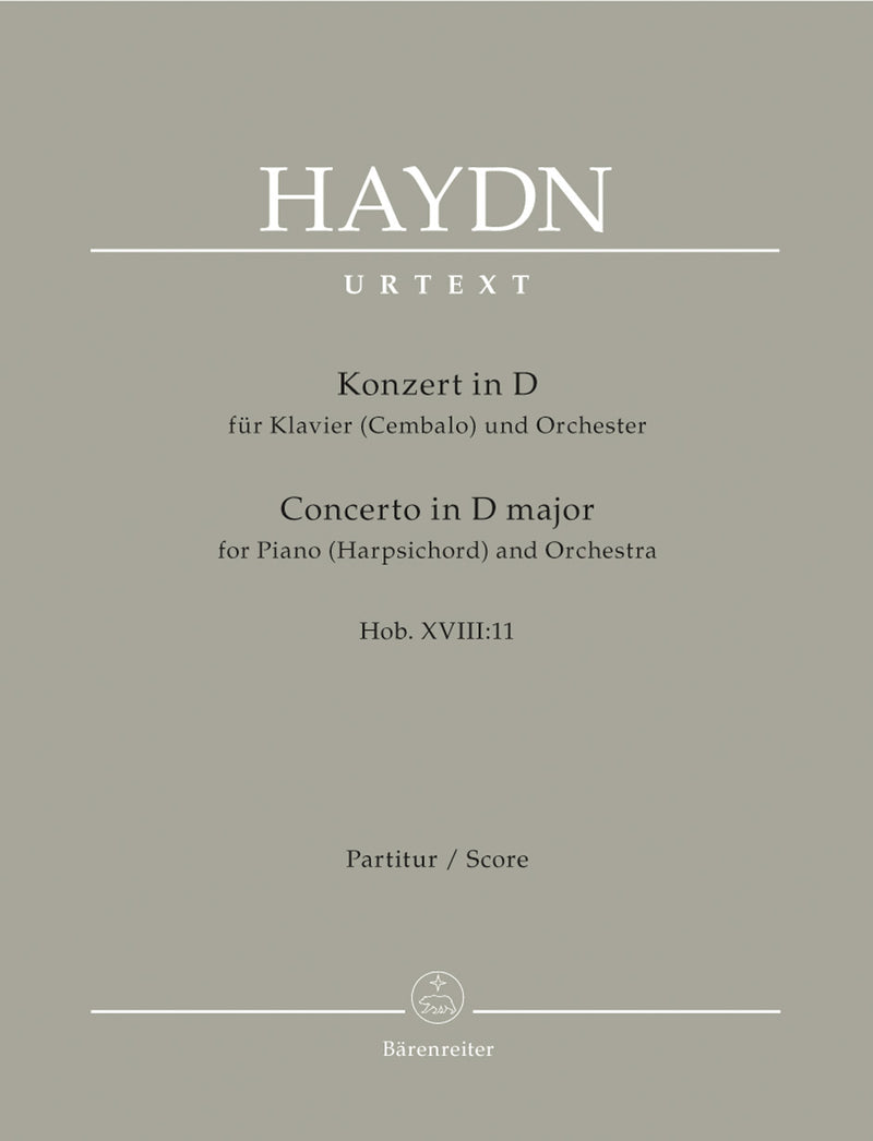 Concerto in D major for Piano (harpsichord) and Orchestra Hob. XVIII:11 [score]