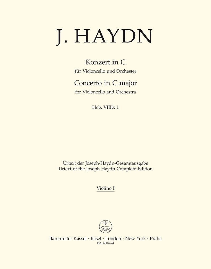 Concerto for Violoncello and Orchestra C major Hob.VIIb:1 [violin 1 part]