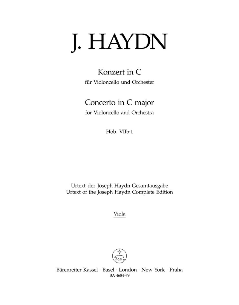 Concerto for Violoncello and Orchestra C major Hob.VIIb:1 [viola part]