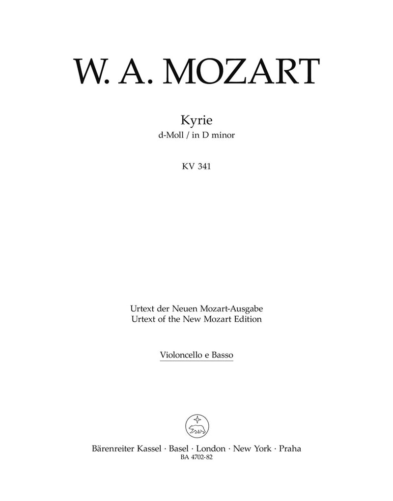 Kyrie D minor K. 341 (368a) [cello/double bass part]