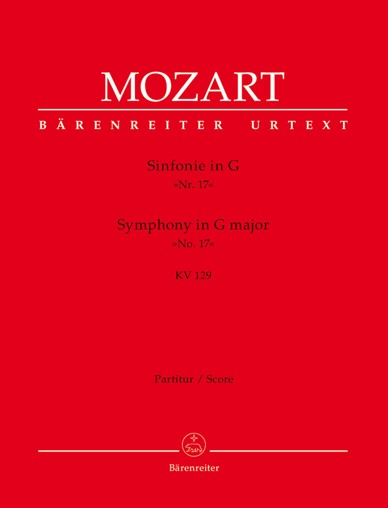 Symphony Nr. 17 G major K. 129 [score]