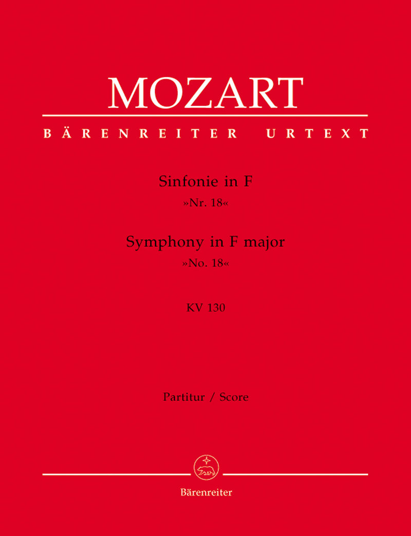 Symphony Nr. 18 F major K. 130 [score]