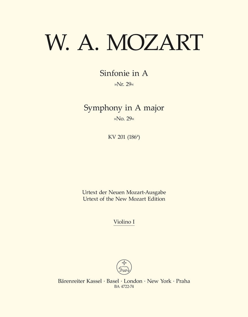 Symphony Nr. 29 A major K. 201(186a) [violin 1 part]