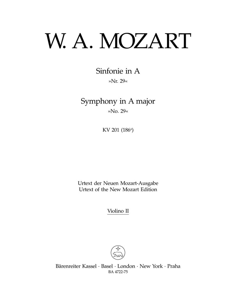 Symphony Nr. 29 A major K. 201(186a) [violin 2 part]