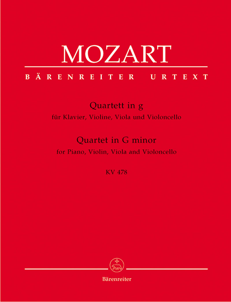 Quartet for Piano, Violin, Viola and Violoncello G minor K. 478 (Piano Quartet) [Performance score, set of parts]