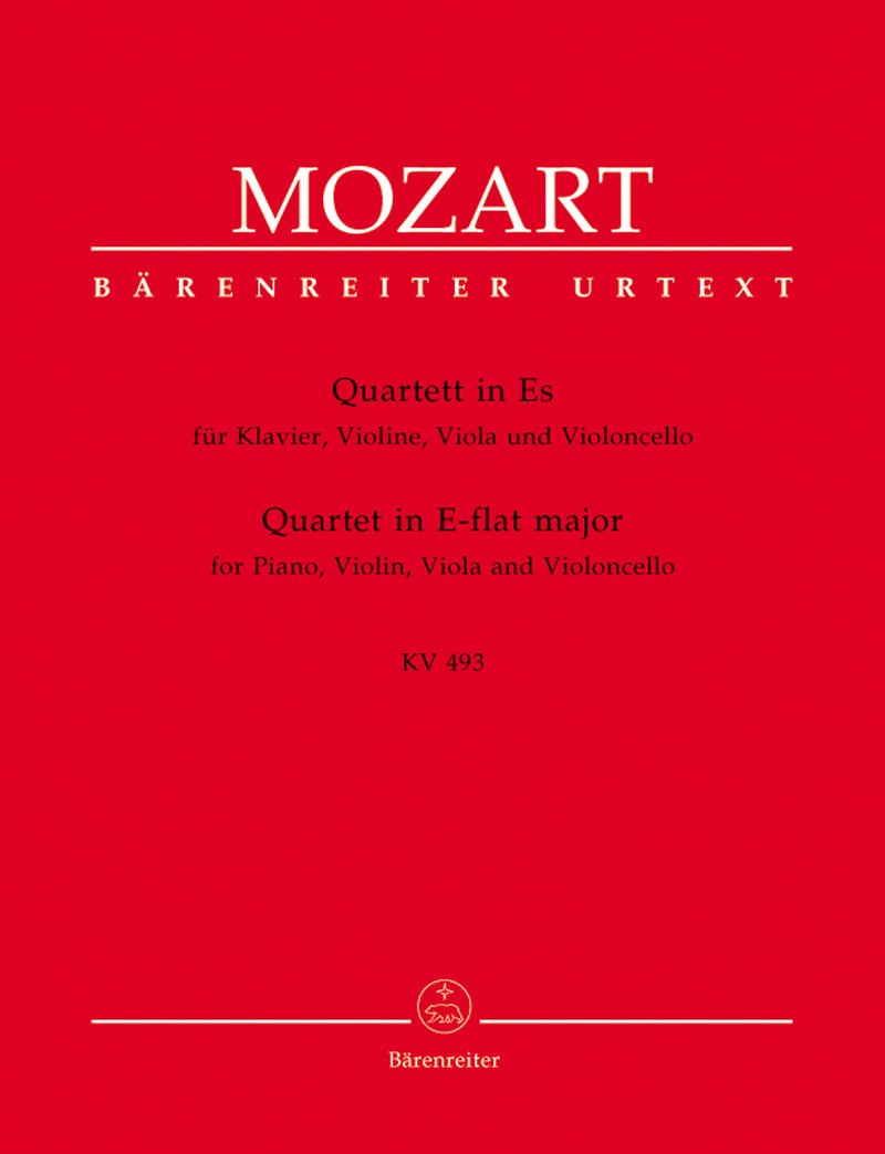 Quartet for Piano, Violin, Viola and Violoncello K. 493 [Performance score, set of parts]