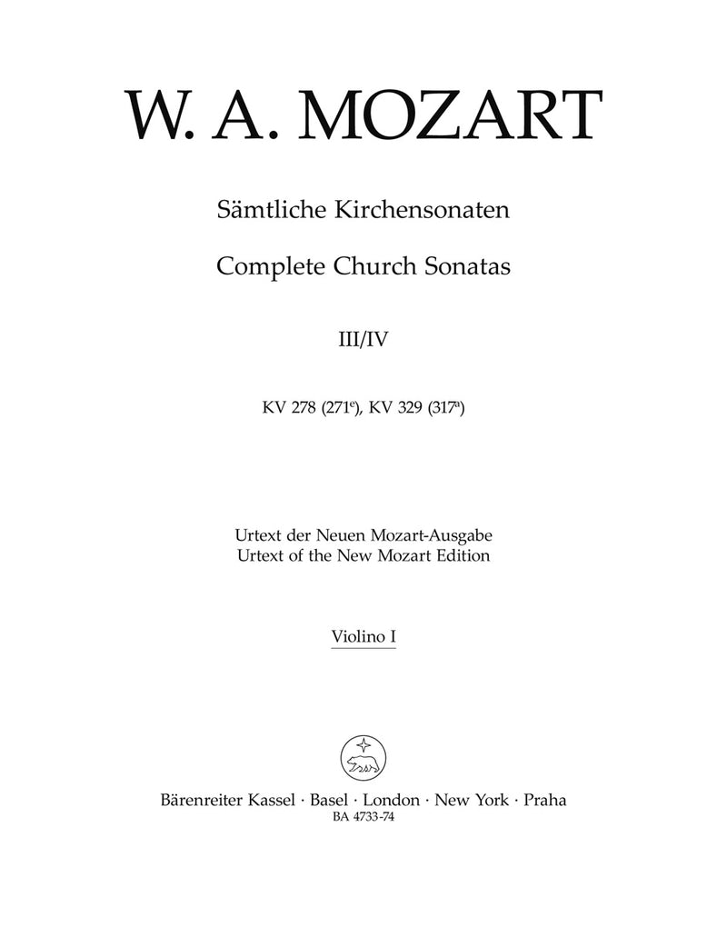 Complete Church Sonatas, Vol. 3 & 4 [Violin 1 part]