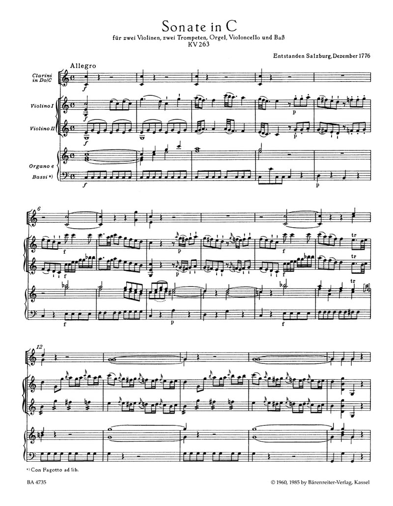 Complete Church Sonatas, Vol. 5 / Mozart (Bärenreiter)