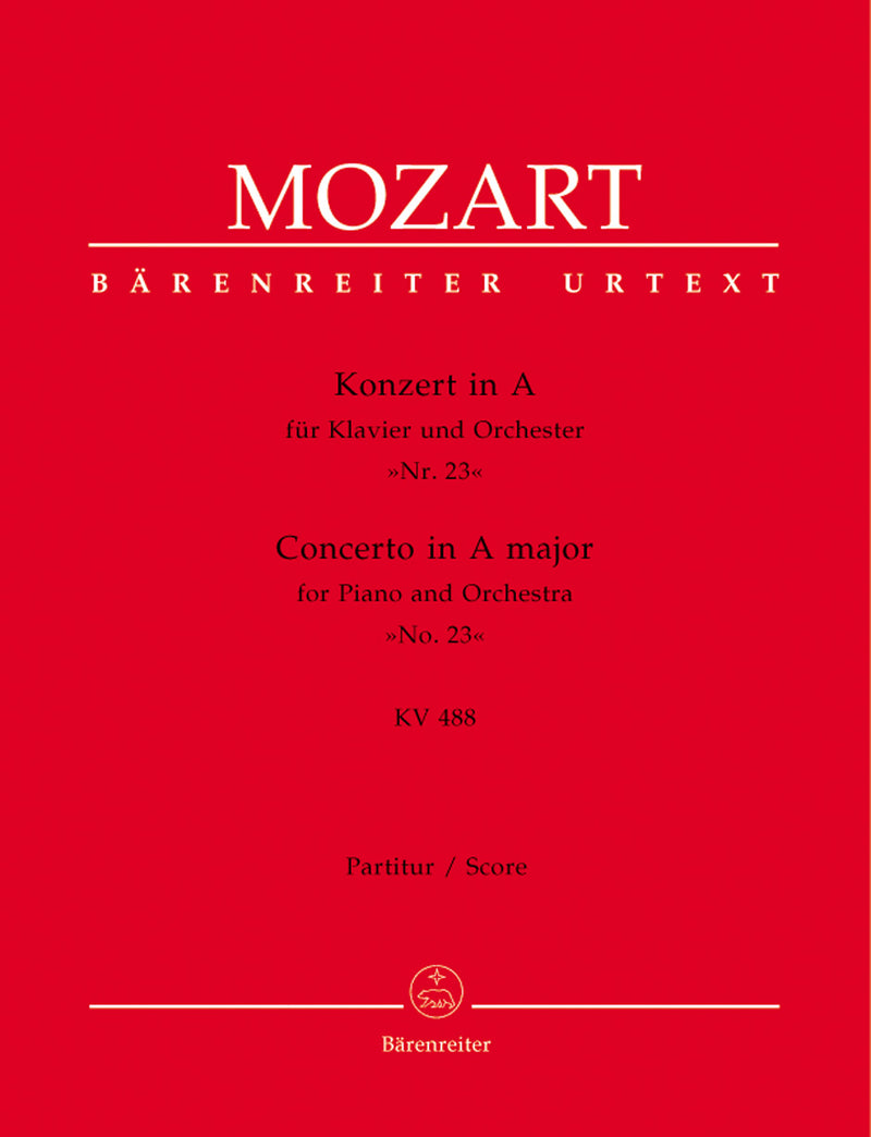 Concerto for Piano and Orchestra Nr. 23 A major K. 488 [score]