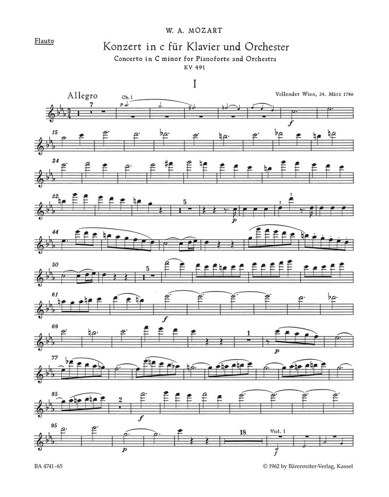Concerto for Piano and Orchestra Nr. 24 C minor K. 491 [set of winds]