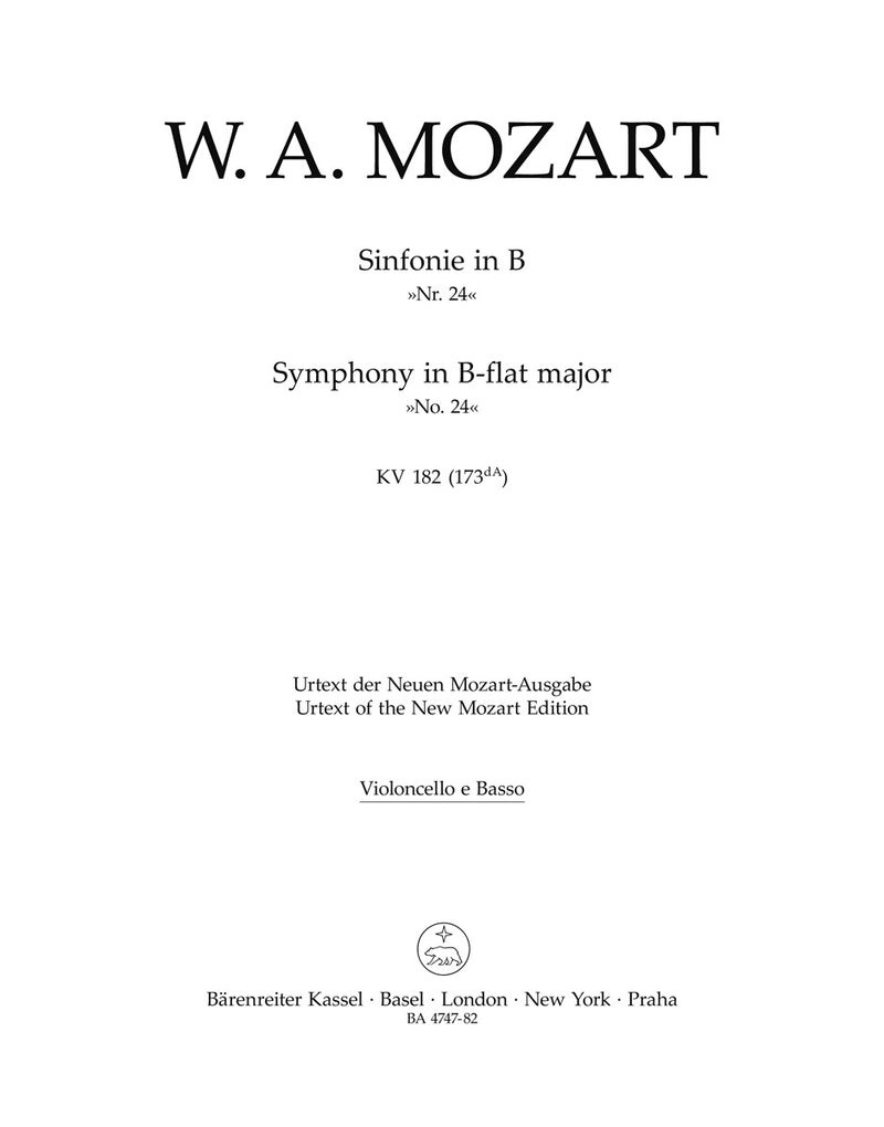 Symphony Nr. 24 B-flat major K. 182 (173dA) [cello/double bass part]