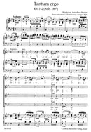Tantum ergo K. 142 (Anh. 186d) （ヴォーカル・スコア）