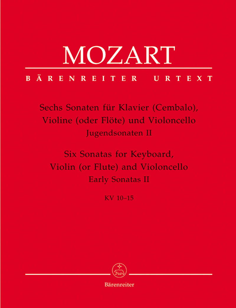 Six Sonatas for Piano (harpsichord), Violin (flute), and cello, K. 10-15 [Performance score, set of parts]