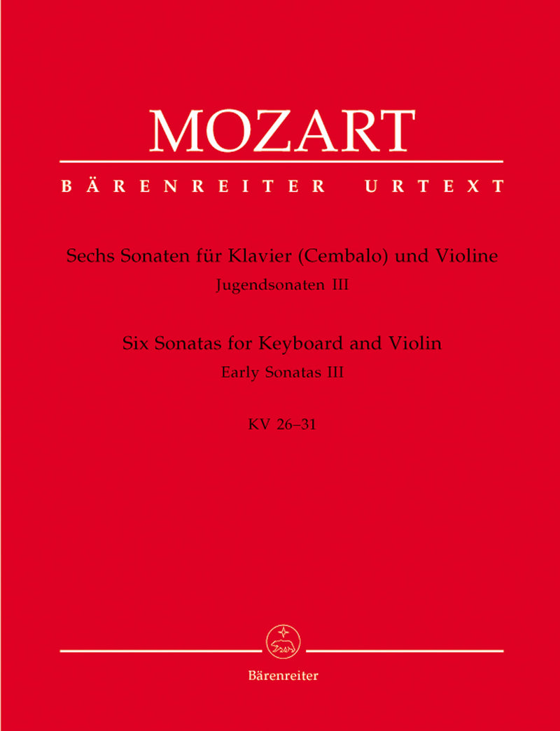 Six Sonatas for Violin and Piano K. 26-31 [Performance score, part(s)]