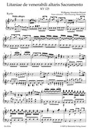 Litaniae de venerabili altaris Sacramento B-flat major K. 125 （ヴォーカル・スコア）