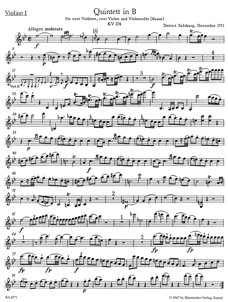 Complete String Quintets [set of parts]