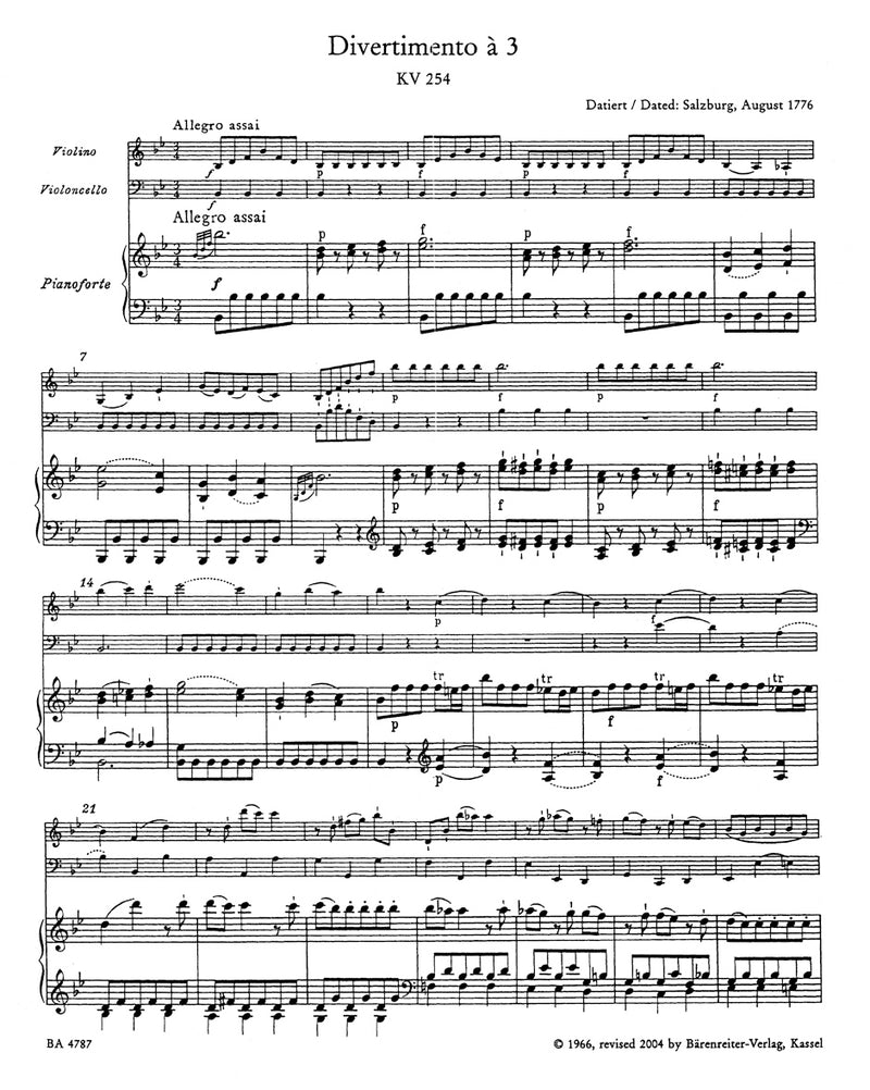 Piano Trios [Performance score, set of parts]