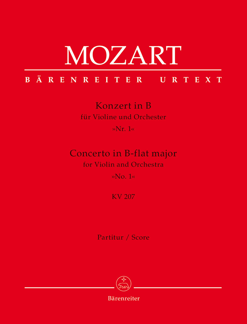 Concerto for Violin and Orchestra Nr. 1 B-flat major K. 207 [score]