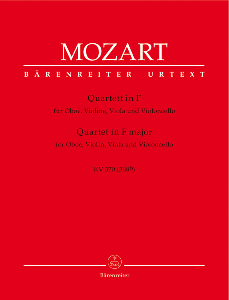 Quartet for Oboe, Violin, Viola and Violoncello F major K. 370 (368b) [set of parts]
