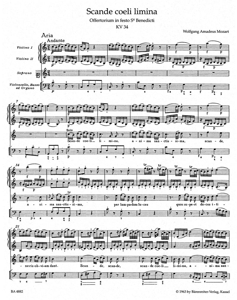 Scande coeli limina K. 34 [score]