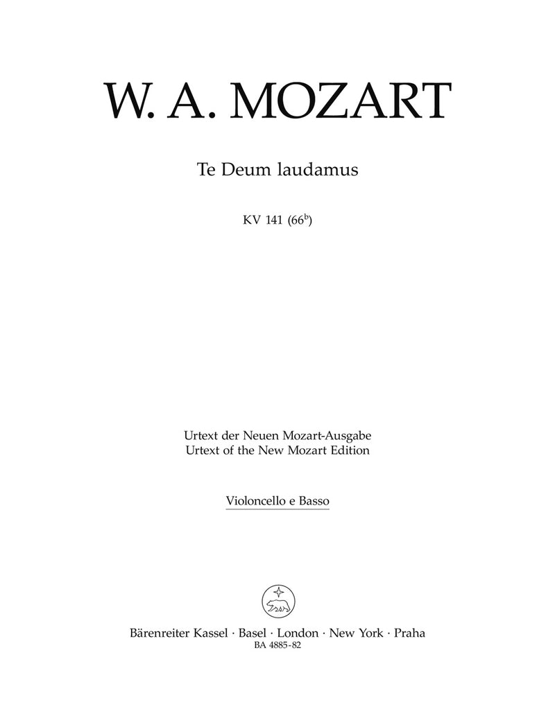 Te Deum laudamus K. 141 (66b) [cello/double bass/bassoon part]
