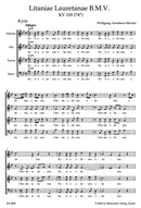 Litaniae Lauretanae B. M. V. B-flat major K. 109 (74e) [score]