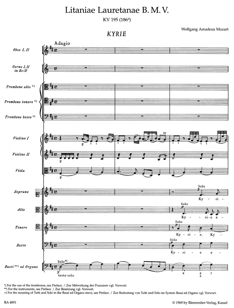 Litaniae Lauretanae B. M. V. K. 195 (186d) [score]