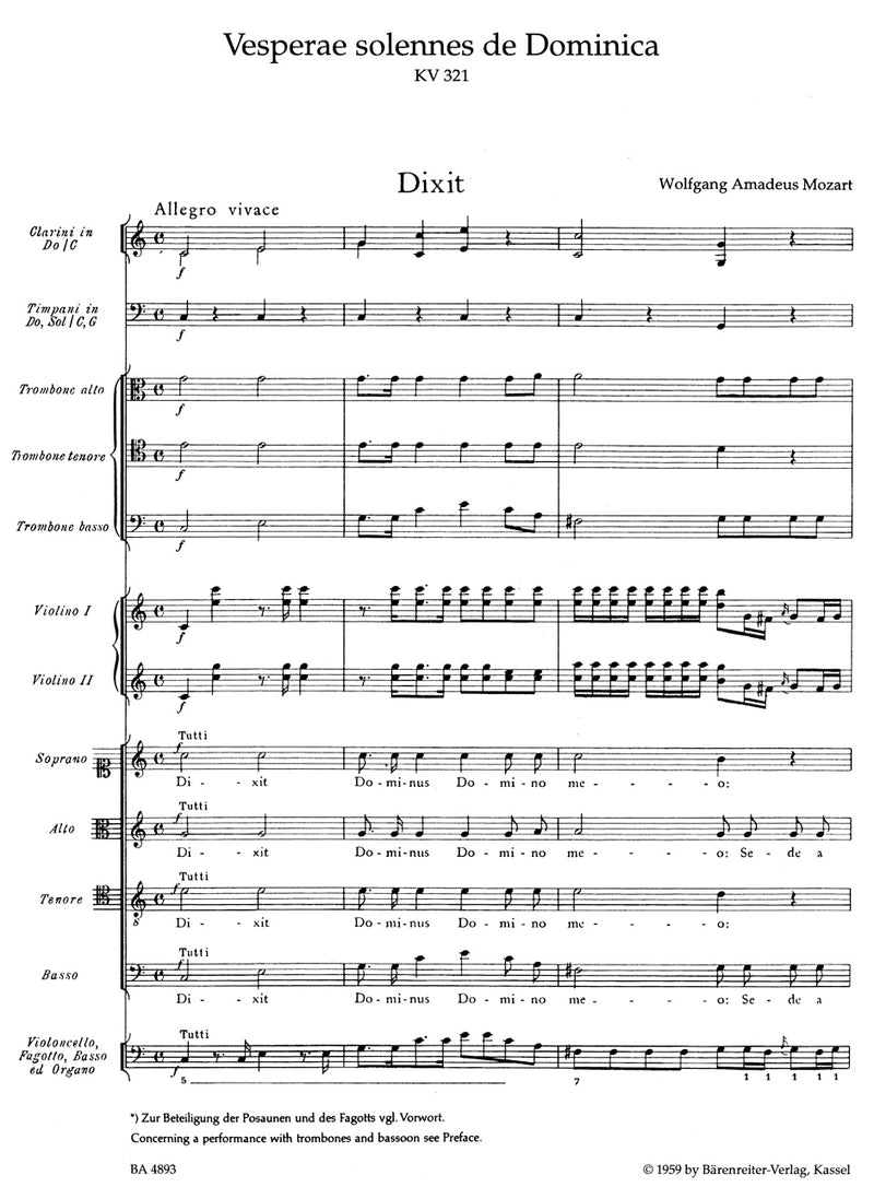 Vesperae solennes de Dominica K. 321 [score]