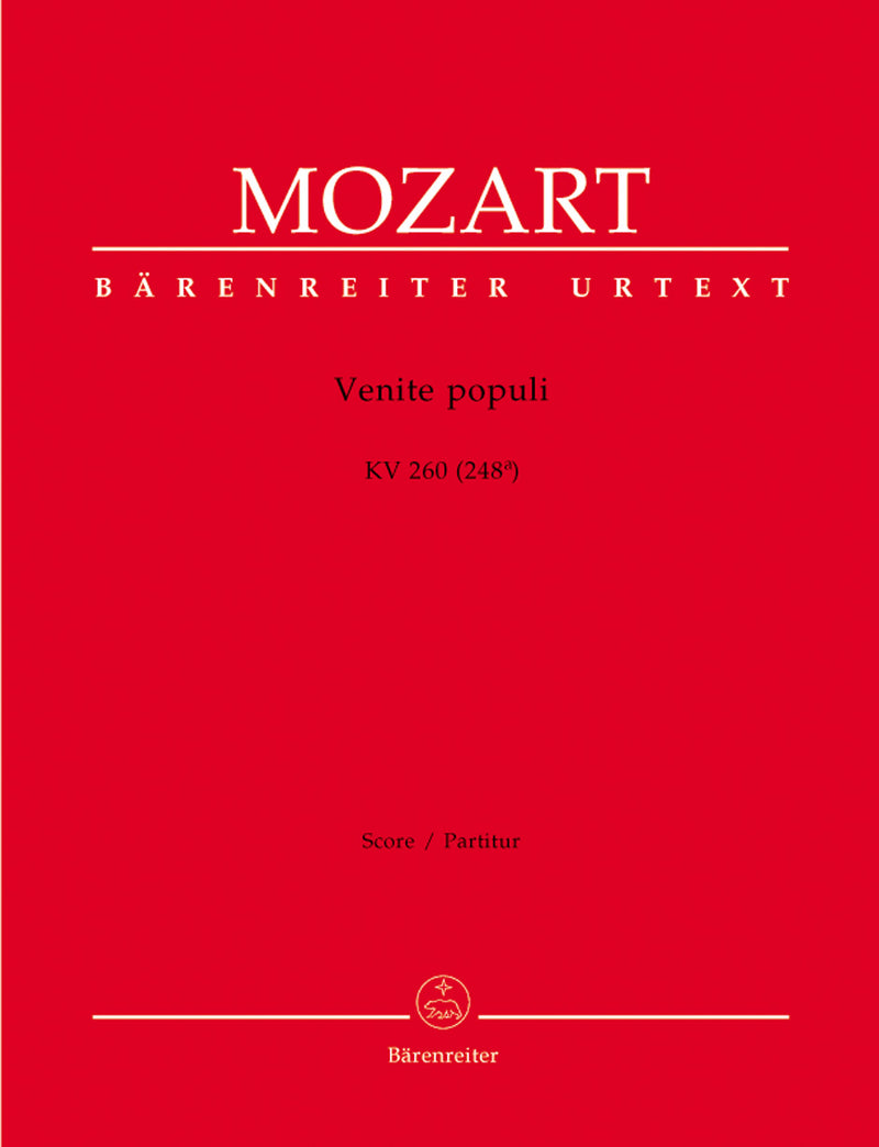 Venite populi K. 260 (248a) -Offertorium de venerabili sacramento- [score]