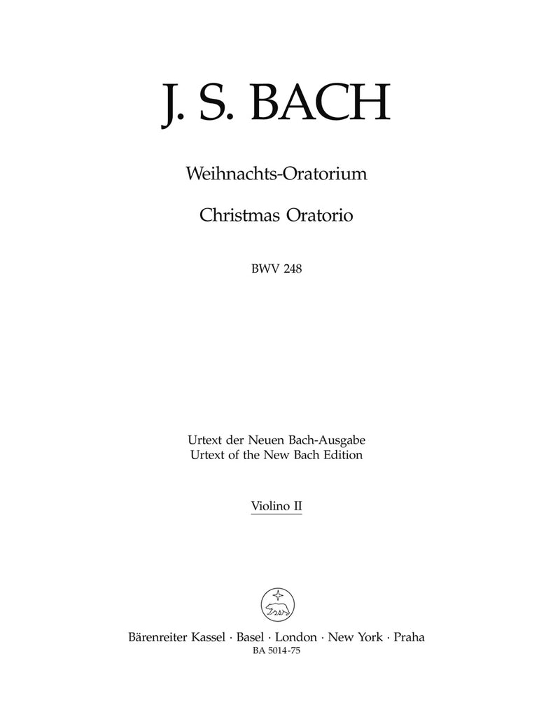Weihnachts-Oratorium = Christmas Oratorio BWV 248 [violin 2 part]