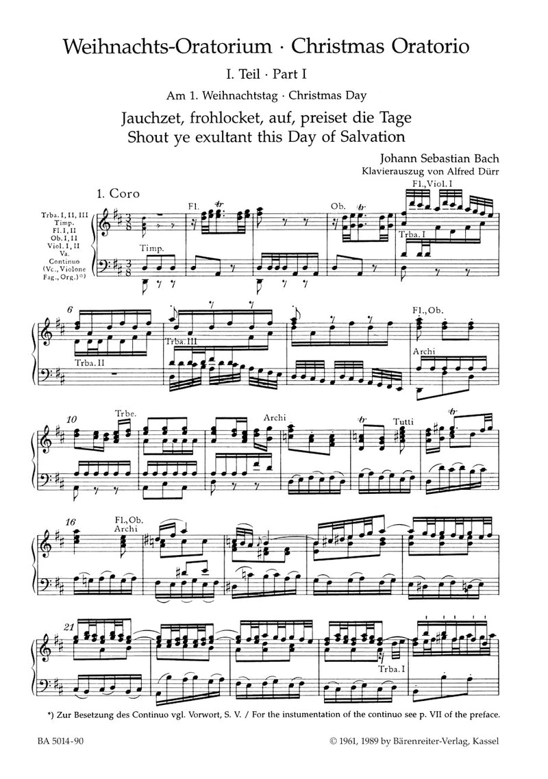 Weihnachts-Oratorium = Christmas Oratorio BWV 248（ヴォーカル・スコア）