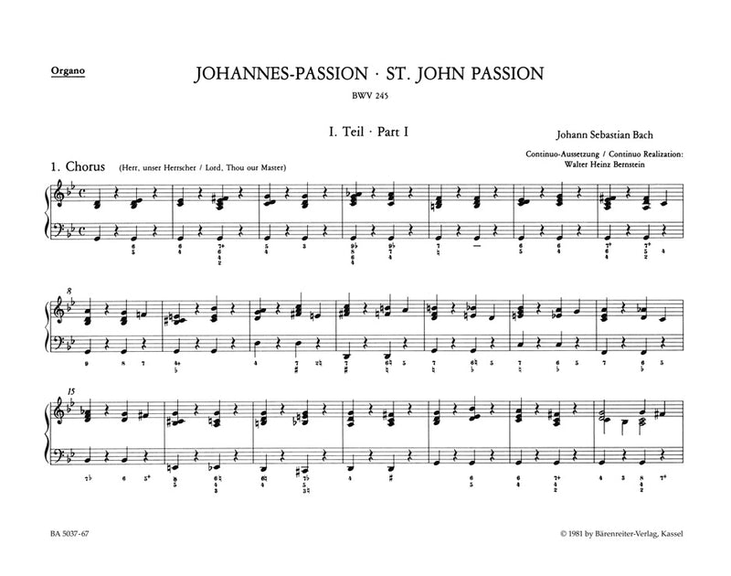 Johannes-Passion, BWV 245 [organ part]