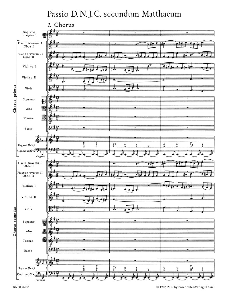 Matthäus-Passion, BWV 244 [score]