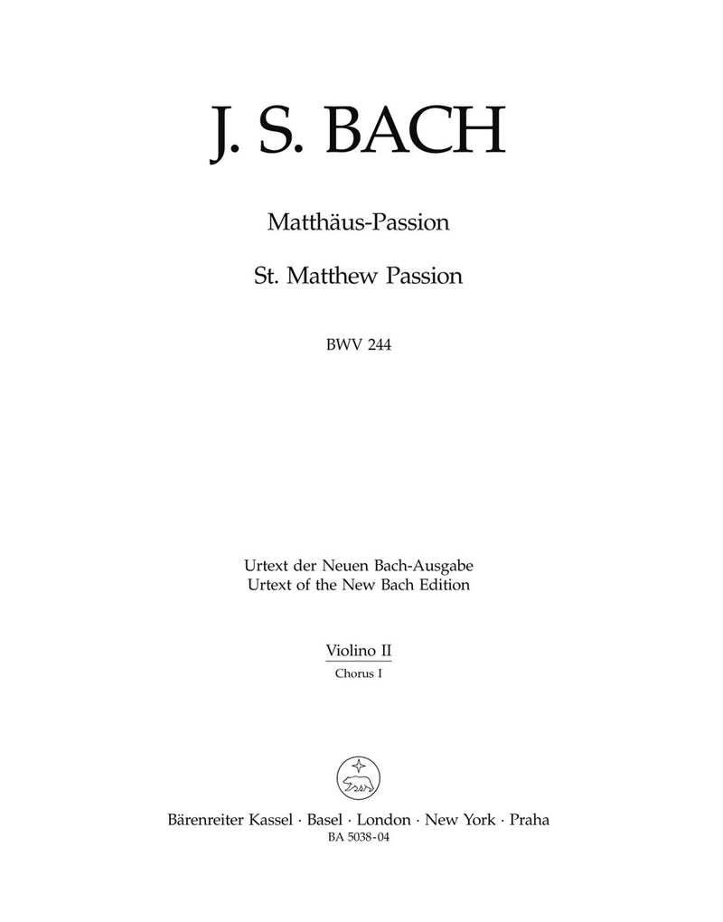 Matthäus-Passion, BWV 244 [choir 1/violin 2 part]