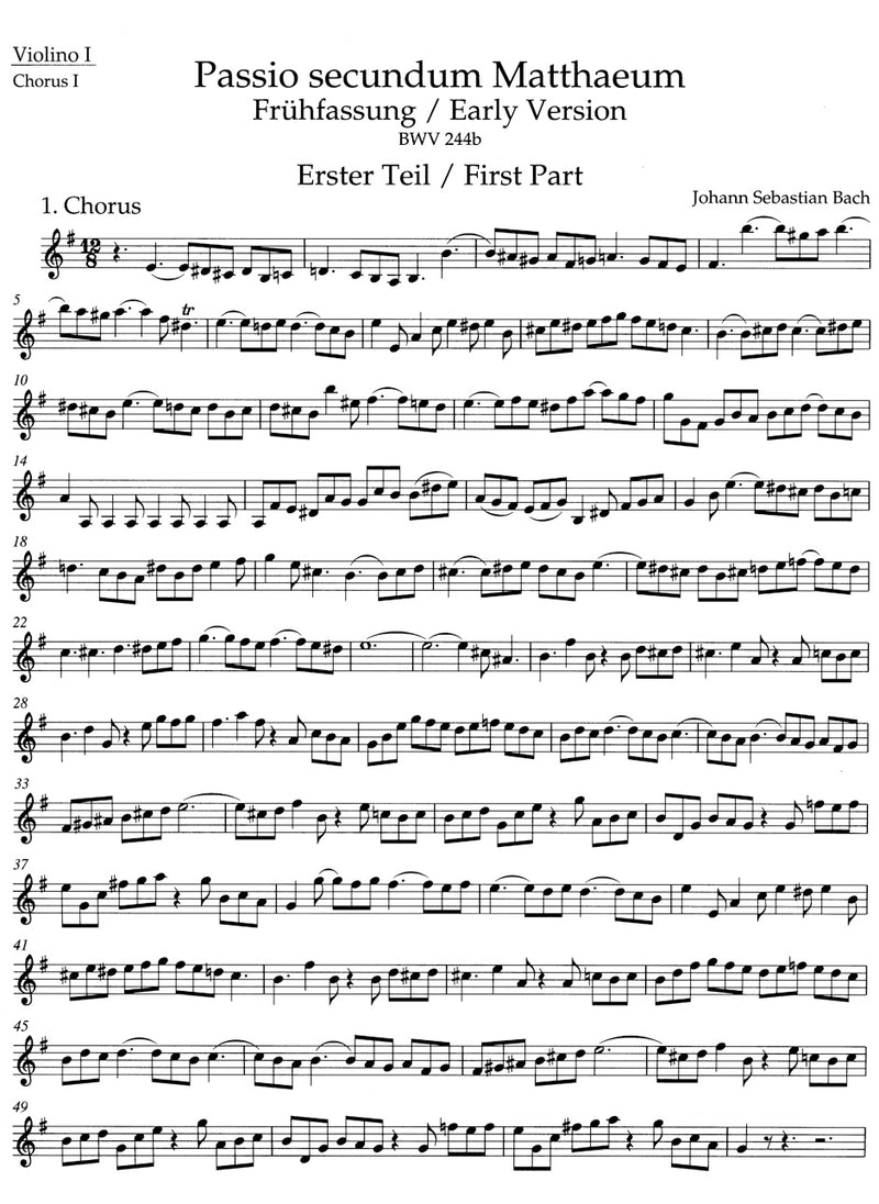 Matthäus-Passion, BWV 244b (Frühfassung) [violin 1/1 part]