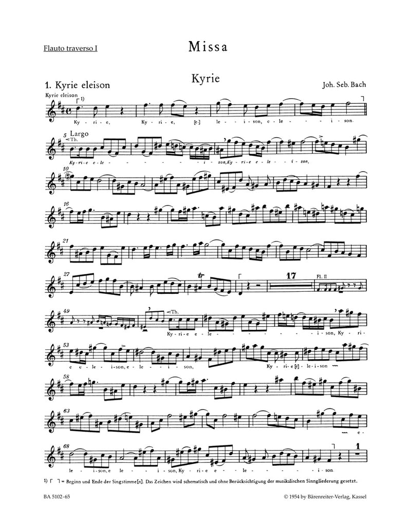 Mass B minor BWV 232 [set of wind parts]