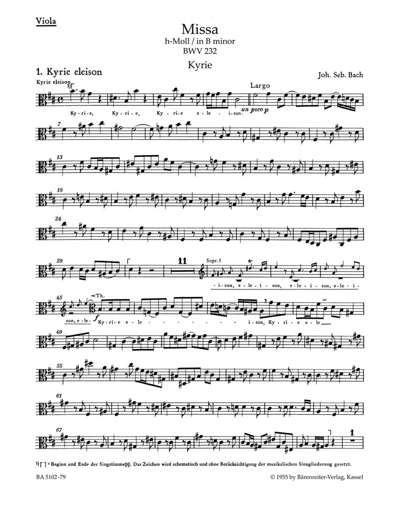 Mass B minor BWV 232 [viola part]