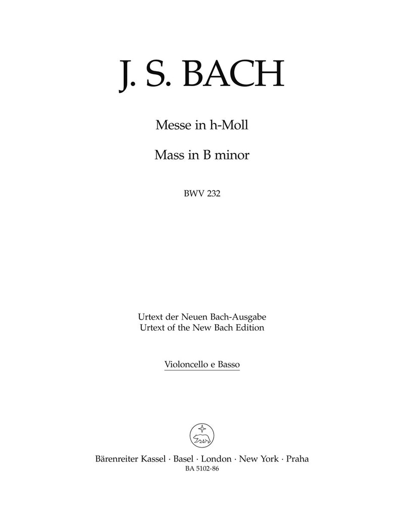 Mass B minor BWV 232 [cello/double bass part]