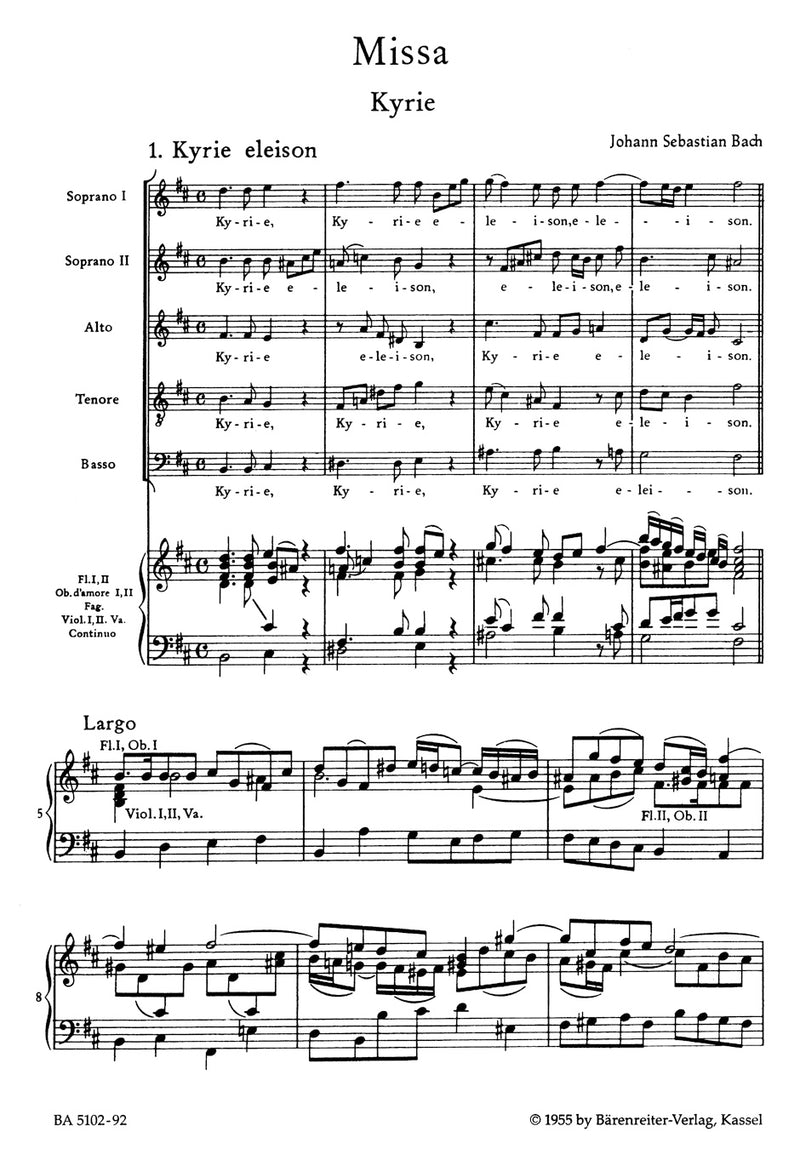 Mass B minor BWV 232（ヴォーカル・スコア）