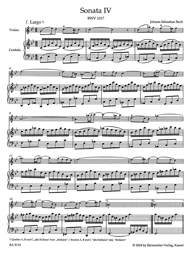 Six Sonatas for Violin and Obbligato Harpsichord, vol. 2