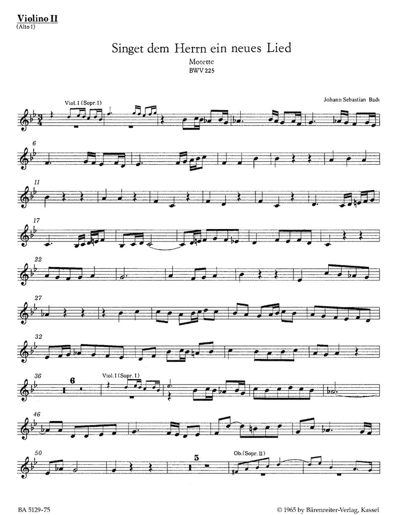 Singet dem Herrn ein neues Lied, BWV 225 [violin 2 part]