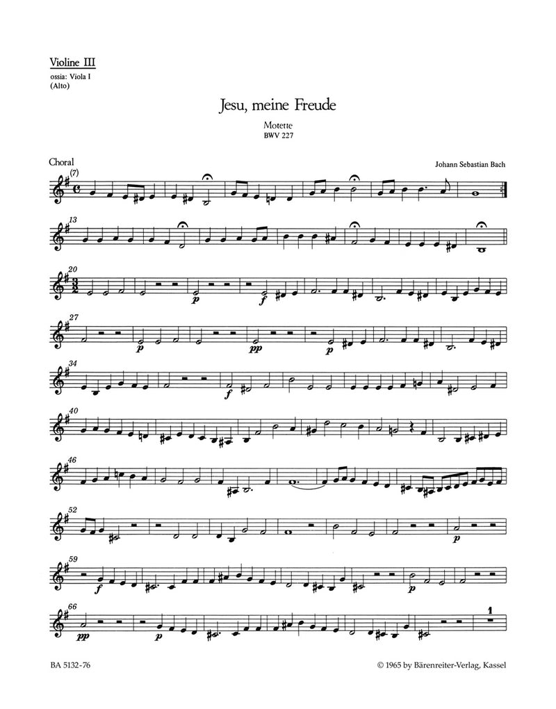 Jesu, meine Freude, BWV 227 [violin 3/viola1 part]