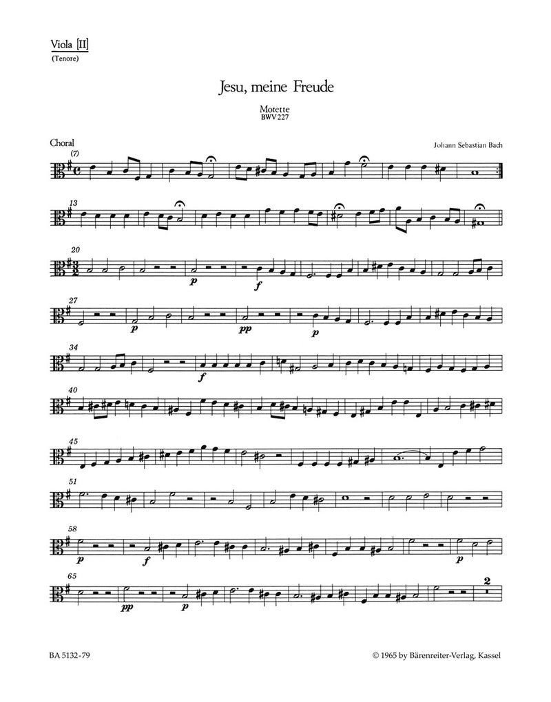 Jesu, meine Freude, BWV 227 [viola/viola2 part]
