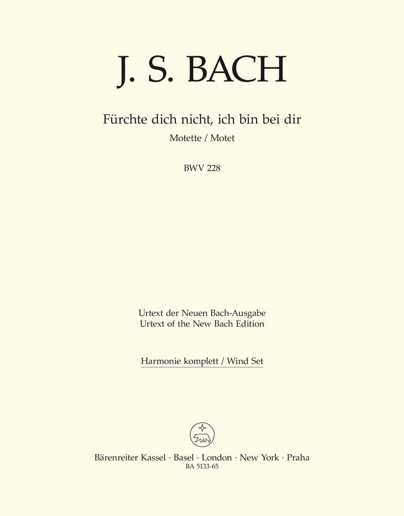Fürchte dich nicht, ich bin bei dir, BWV 228 [set of winds]
